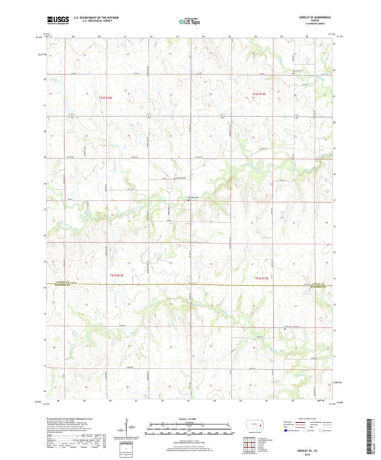Gridley SE Kansas US Topo Map Image