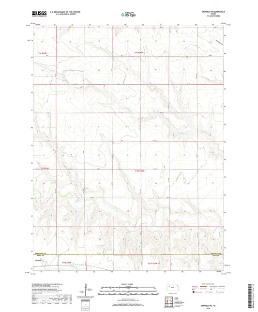 Grinnell NE Kansas US Topo Map Image