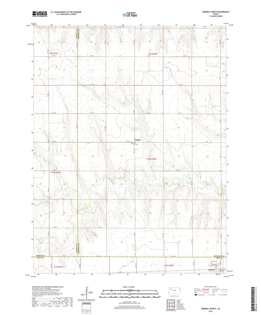 Grinnell North Kansas US Topo Map Image