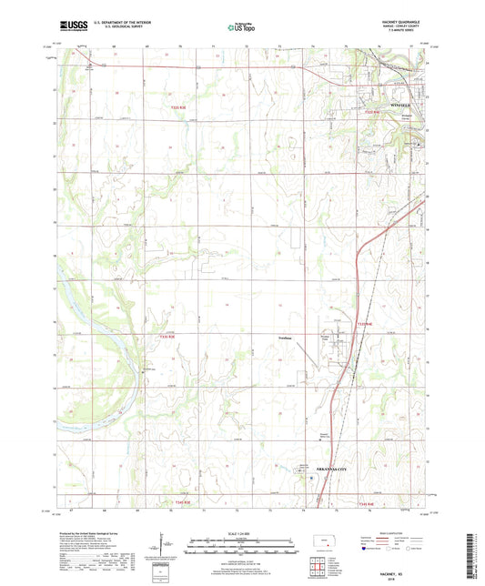 Hackney Kansas US Topo Map Image