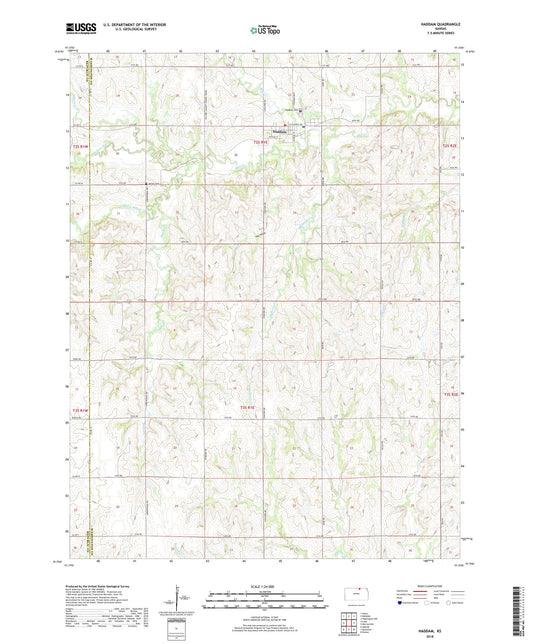Haddam Kansas US Topo Map Image