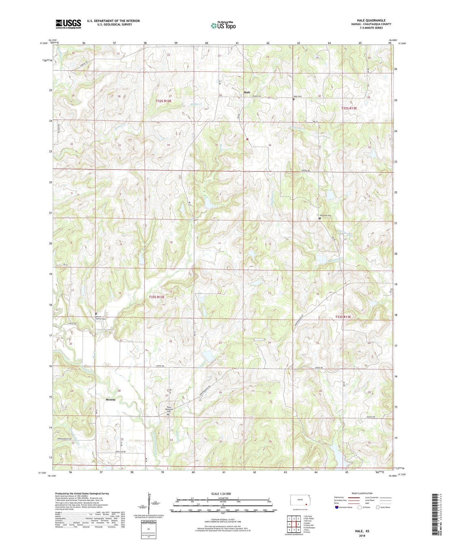 Hale Kansas US Topo Map Image