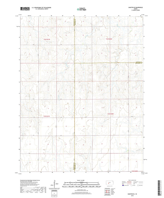 Hanston SE Kansas US Topo Map Image