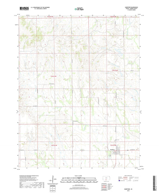 Hardtner Kansas US Topo Map Image