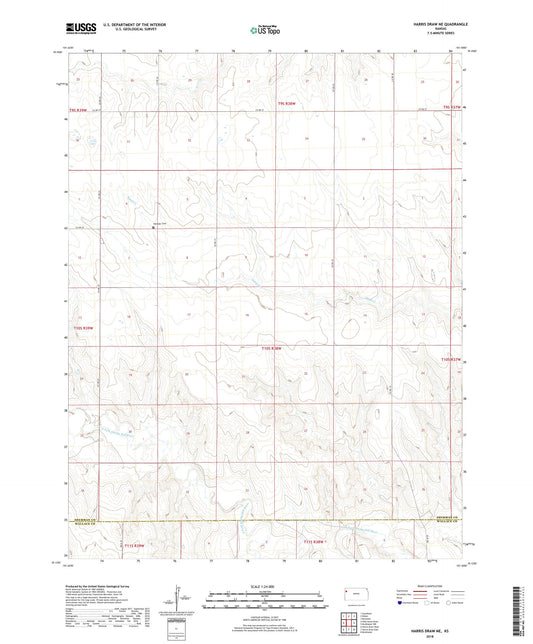 Harris Draw NE Kansas US Topo Map Image