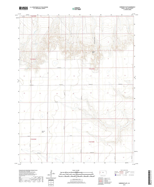 Harrison Flats Kansas US Topo Map Image