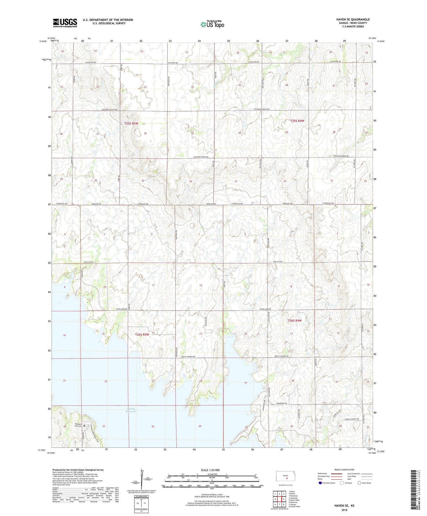 Haven SE Kansas US Topo Map Image