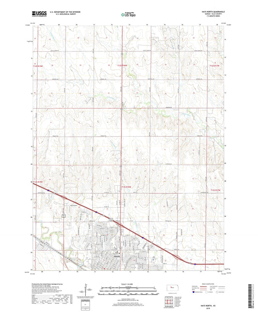 Hays North Kansas US Topo Map Image