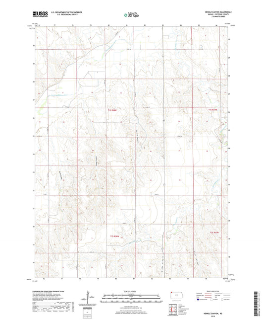 Henkle Canyon Kansas US Topo Map Image