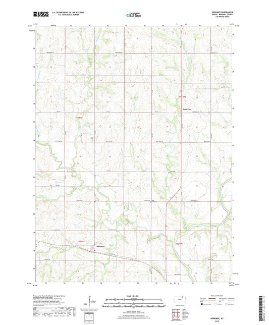 Herkimer Kansas US Topo Map Image