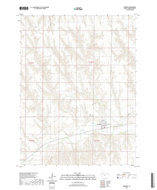 Herndon Kansas US Topo Map Image