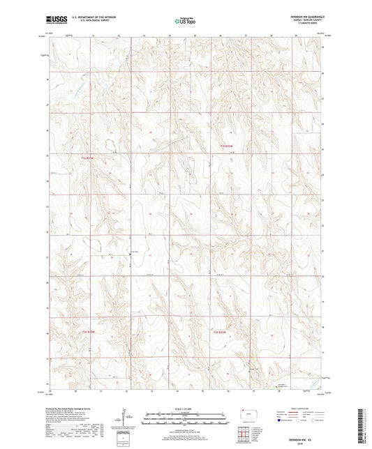 Herndon NW Kansas US Topo Map Image