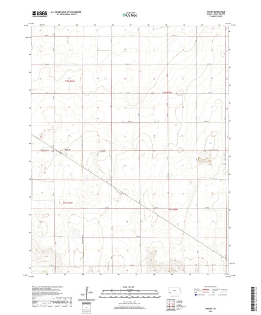 Hickok Kansas US Topo Map Image