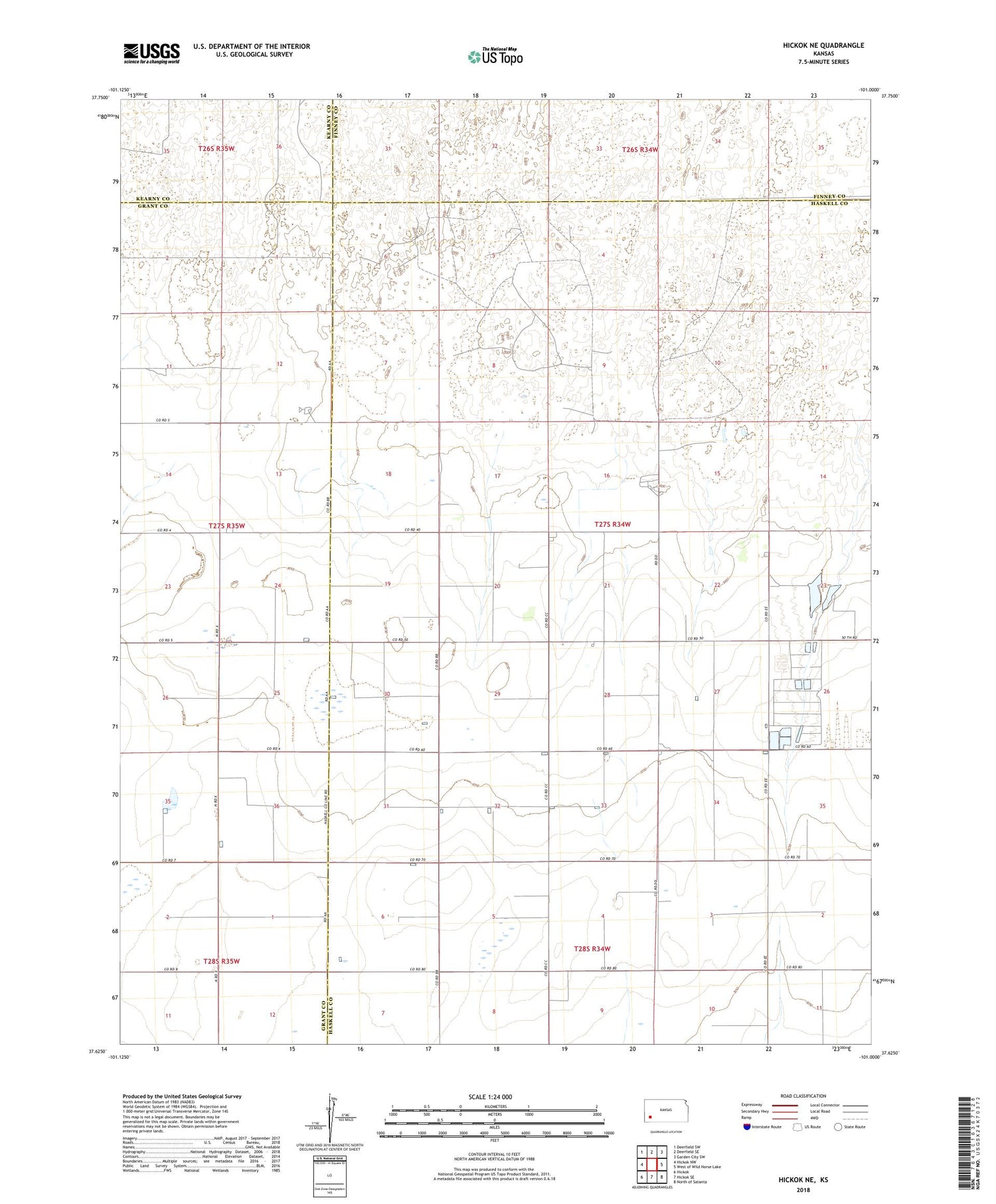 Hickok NE Kansas US Topo Map Image