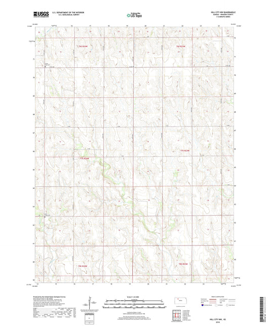 Hill City NW Kansas US Topo Map Image