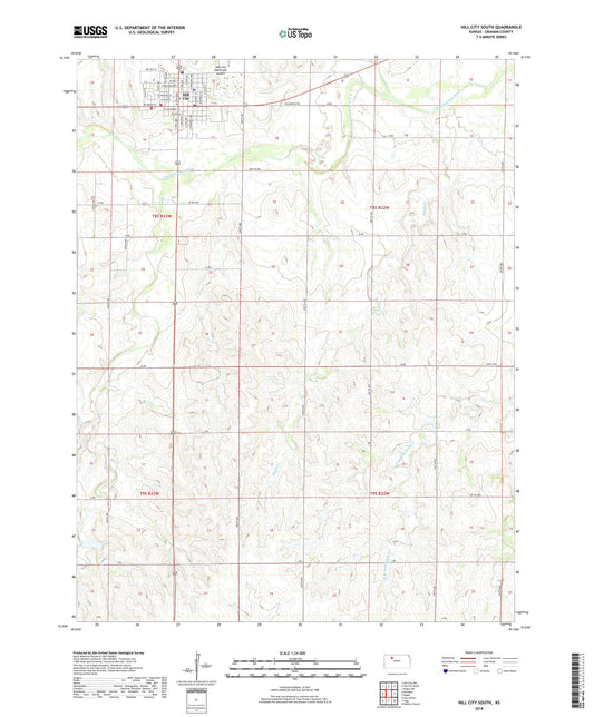 Hill City South Kansas US Topo Map Image