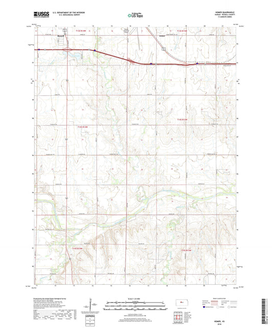 Homer Kansas US Topo Map Image
