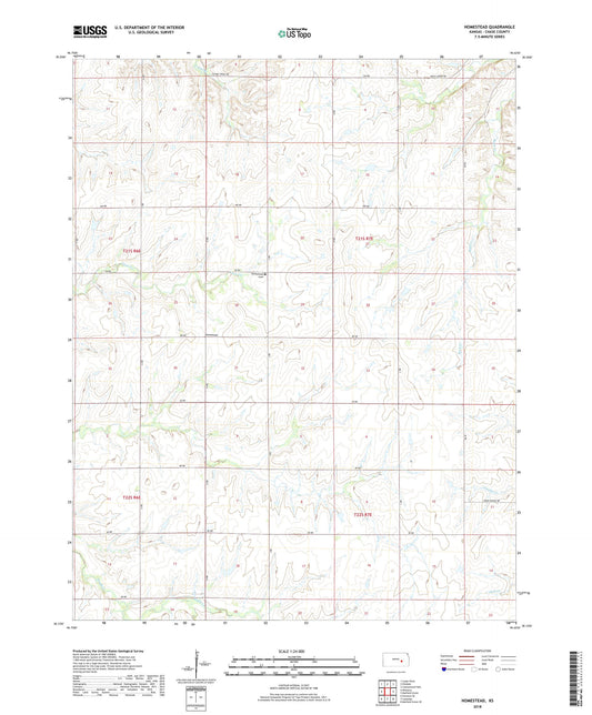 Homestead Kansas US Topo Map Image