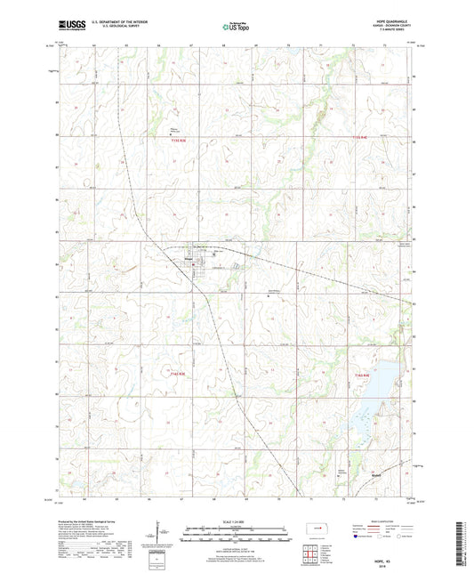 Hope Kansas US Topo Map Image