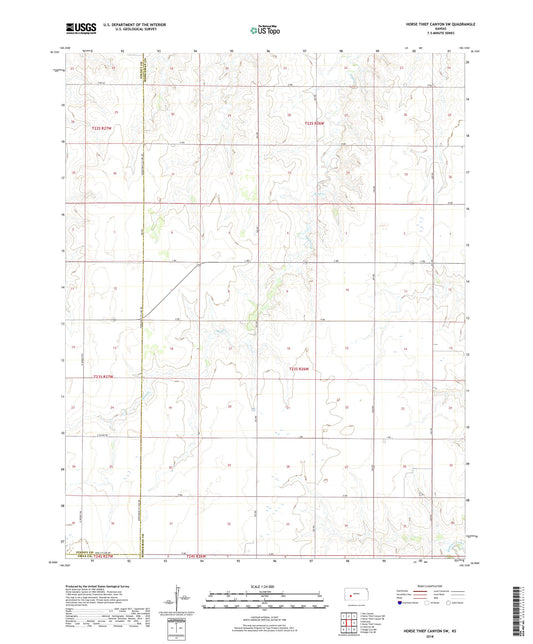 Horse Thief Canyon SW Kansas US Topo Map Image