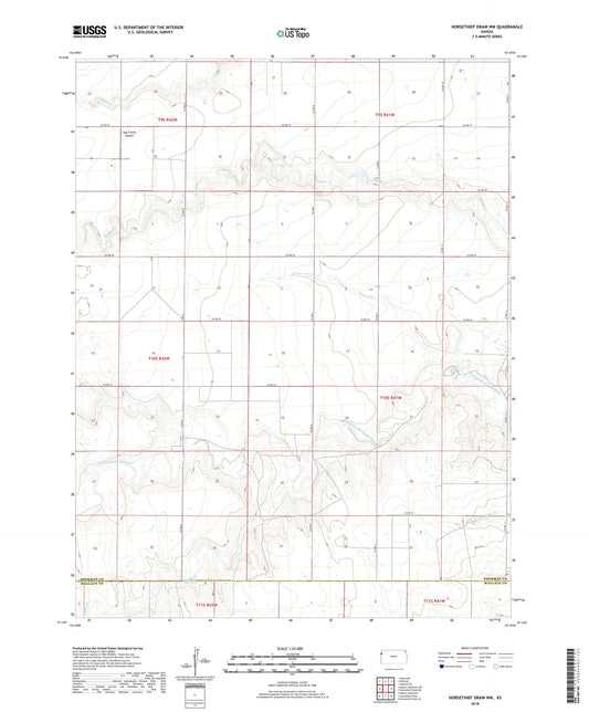 Horsethief Draw NW Kansas US Topo Map Image