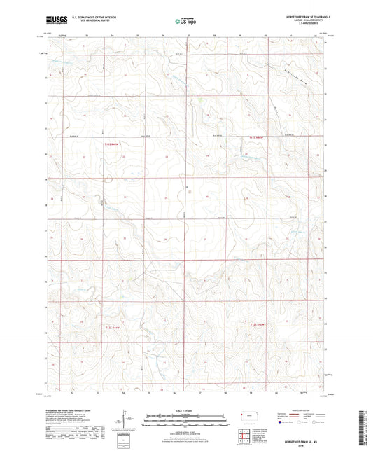 Horsethief Draw SE Kansas US Topo Map Image