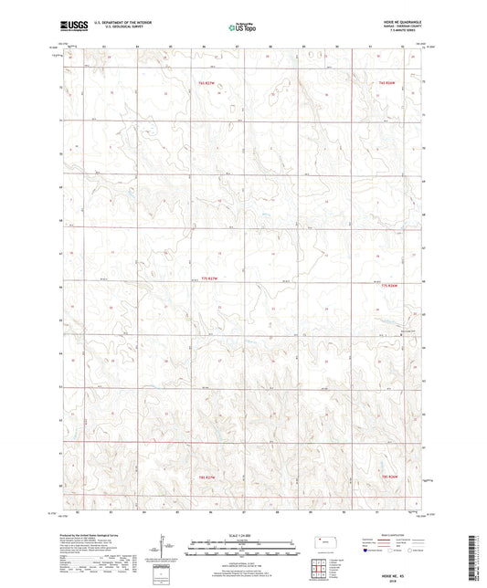 Hoxie NE Kansas US Topo Map Image