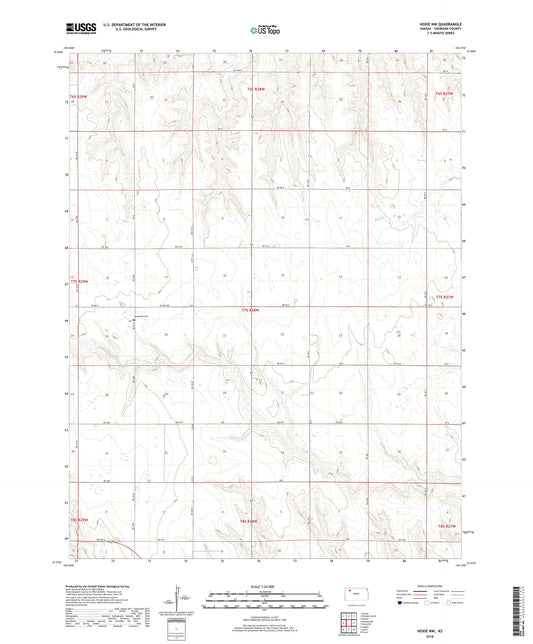 Hoxie NW Kansas US Topo Map Image