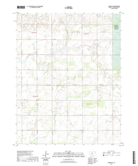 Hudson SE Kansas US Topo Map Image