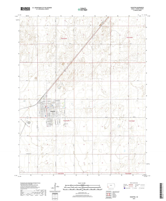 Hugoton Kansas US Topo Map Image