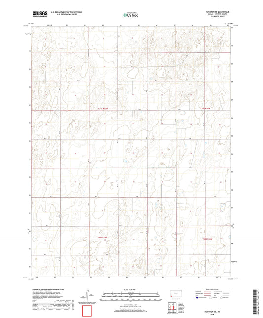 Hugoton SE Kansas US Topo Map Image