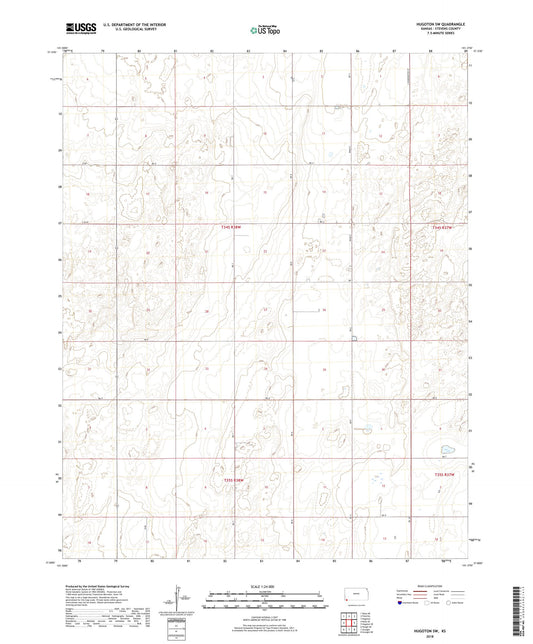 Hugoton SW Kansas US Topo Map Image