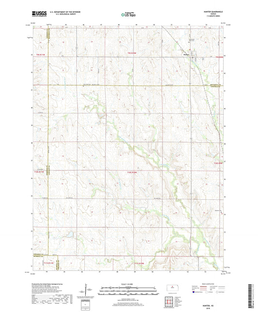 Hunter Kansas US Topo Map Image