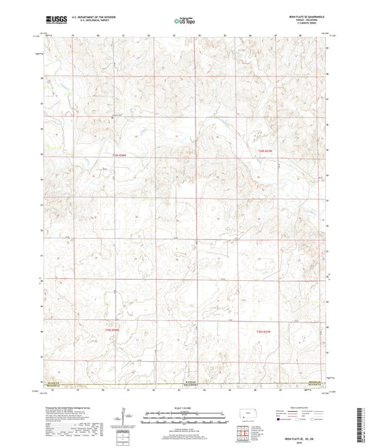 Irish Flats SE Kansas US Topo Map Image