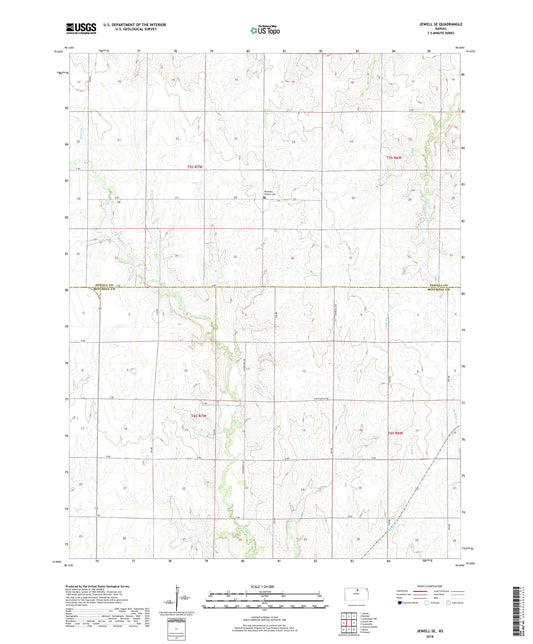 Jewell SE Kansas US Topo Map Image