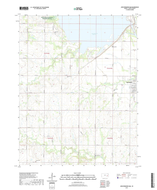 John Redmond Dam Kansas US Topo Map Image