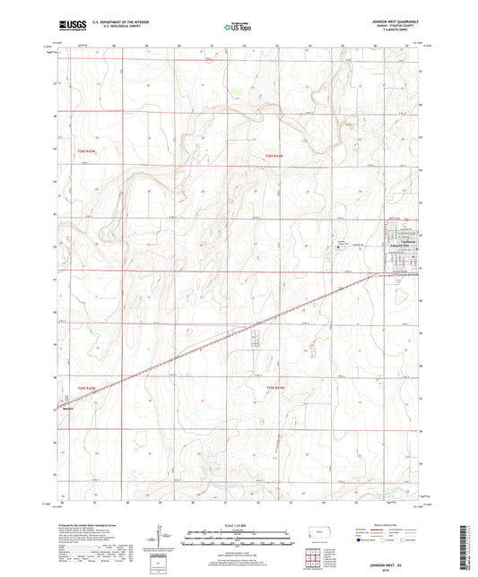 Johnson West Kansas US Topo Map Image