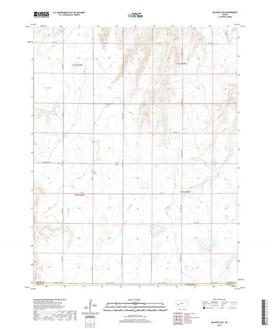 Kalvesta SW Kansas US Topo Map Image