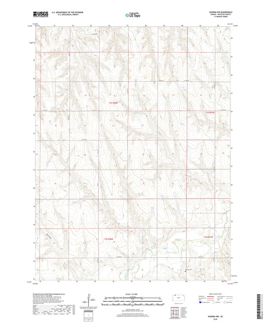 Kanona NW Kansas US Topo Map Image