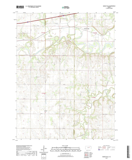 Kansas Falls Kansas US Topo Map Image