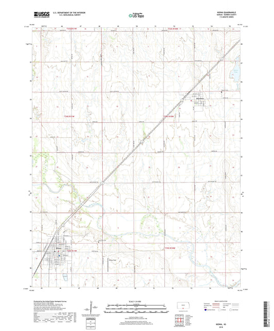 Kiowa Kansas US Topo Map Image