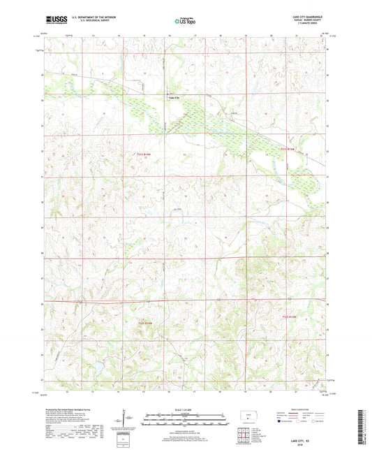 Lake City Kansas US Topo Map Image