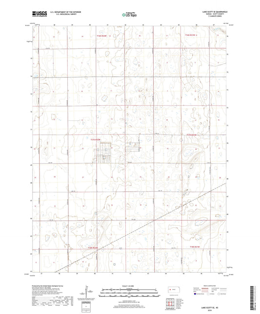 Lake Scott SE Kansas US Topo Map Image