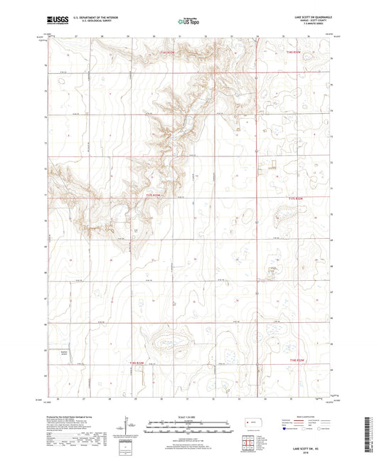Lake Scott SW Kansas US Topo Map Image