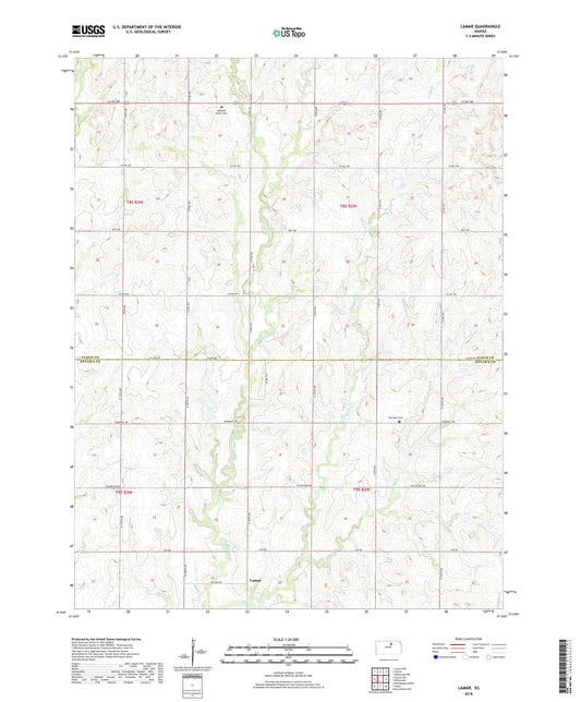 Lamar Kansas US Topo Map Image