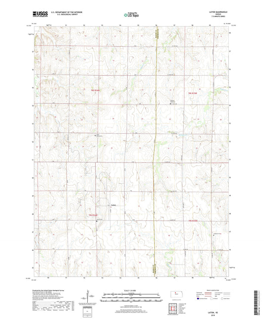 Laton Kansas US Topo Map Image