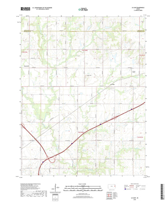 Le Loup Kansas US Topo Map Image
