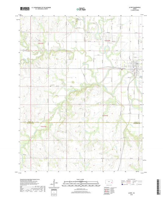 Le Roy Kansas US Topo Map Image