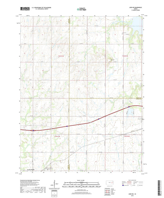 Lebo NW Kansas US Topo Map Image