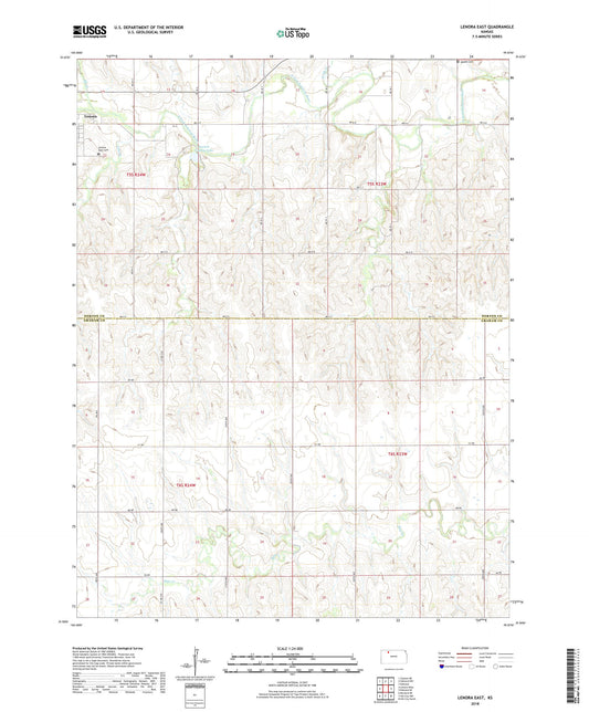 Lenora East Kansas US Topo Map Image